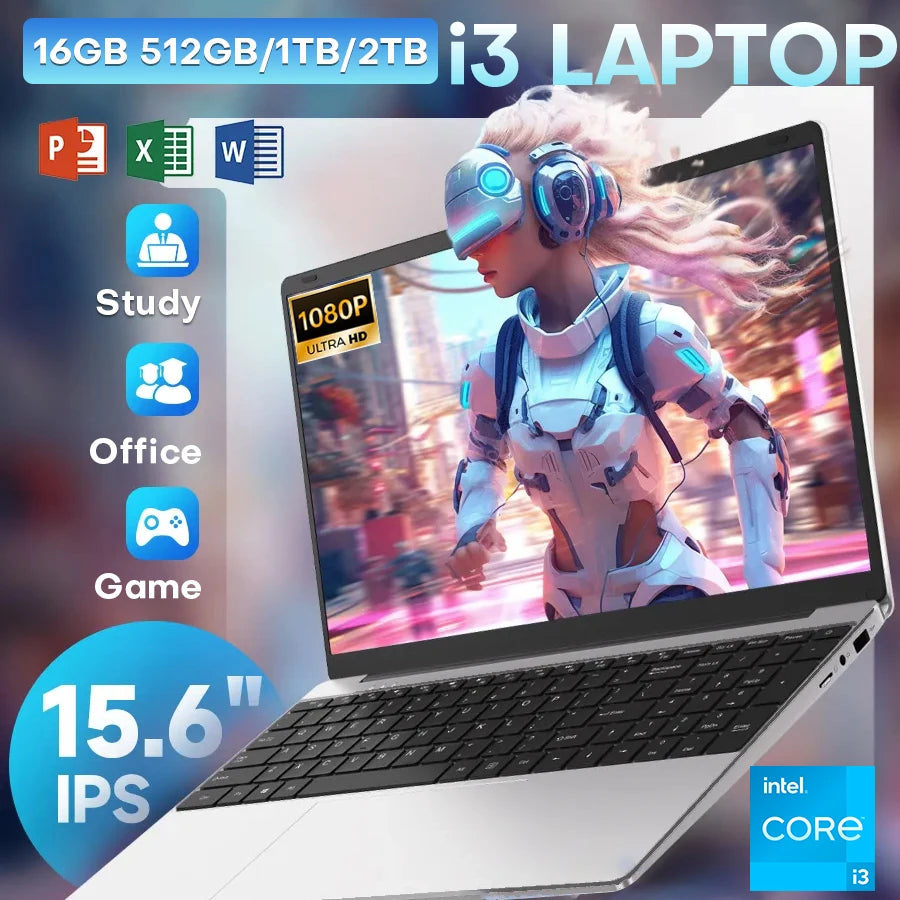 15.6-inch Intel Notebook  Ultra Slim Laptop  Windows 11 Pro