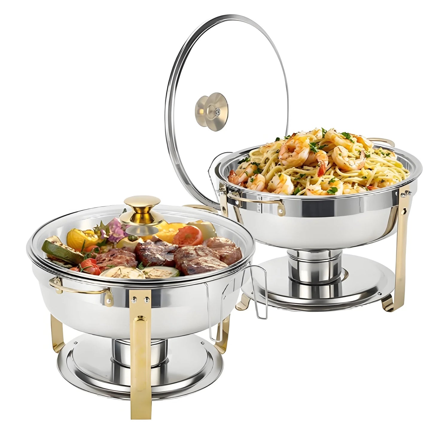 2/4/6 Pack Stainless Steel Chafing Dish Buffet  Warmer w/Glass Lid