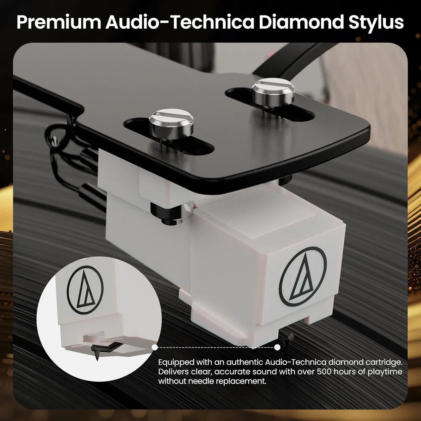 Vinyl Record Player with 4 Speakers and  2-Speed Turntable