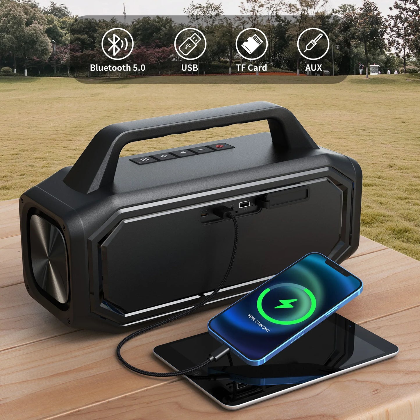 Bluetooth Wireless, Portable Outdoor Speakers Loud with Bass Boost