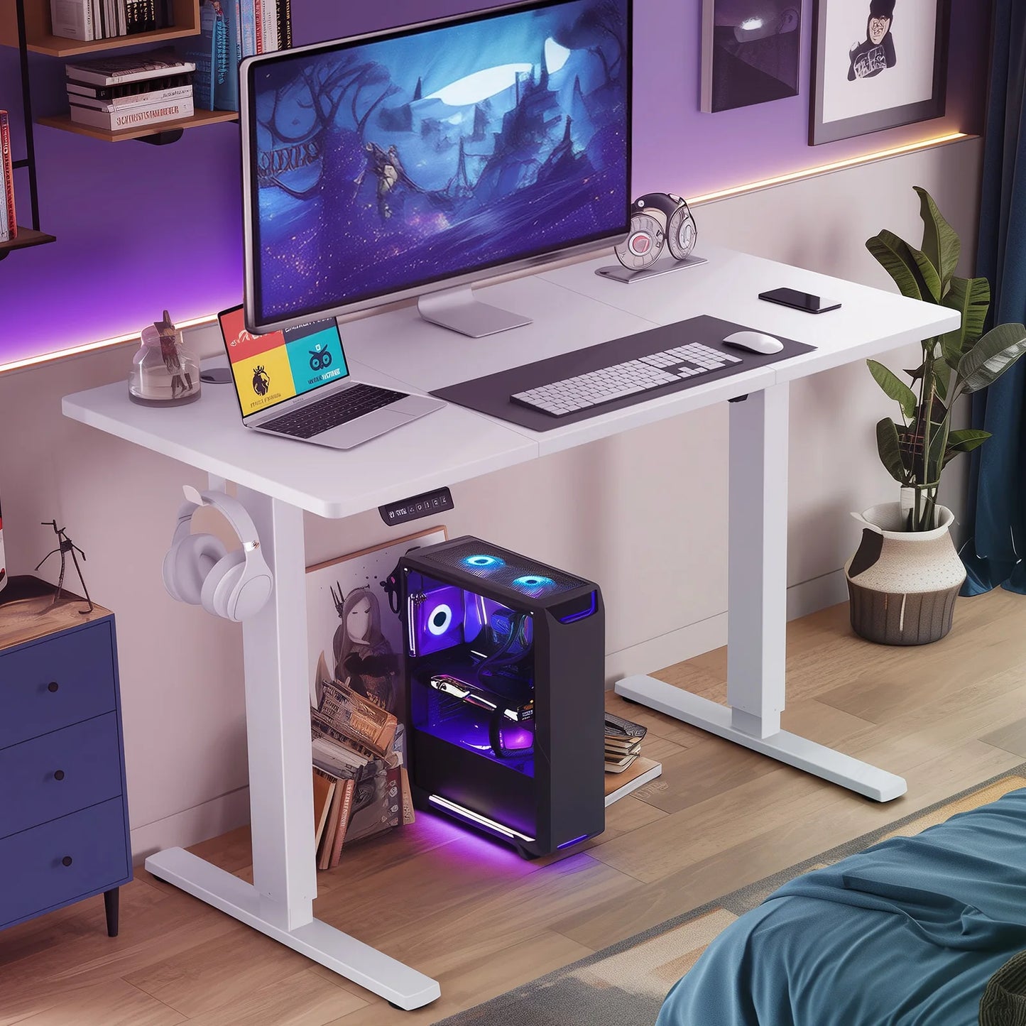 Electric Standing Desk  Height Adjustable Stand Up Sit Stand Computer Workstation