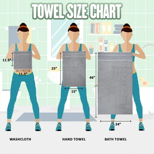10 Piece Cotton Towel Set Soft Absorbent Quick Dry Durable