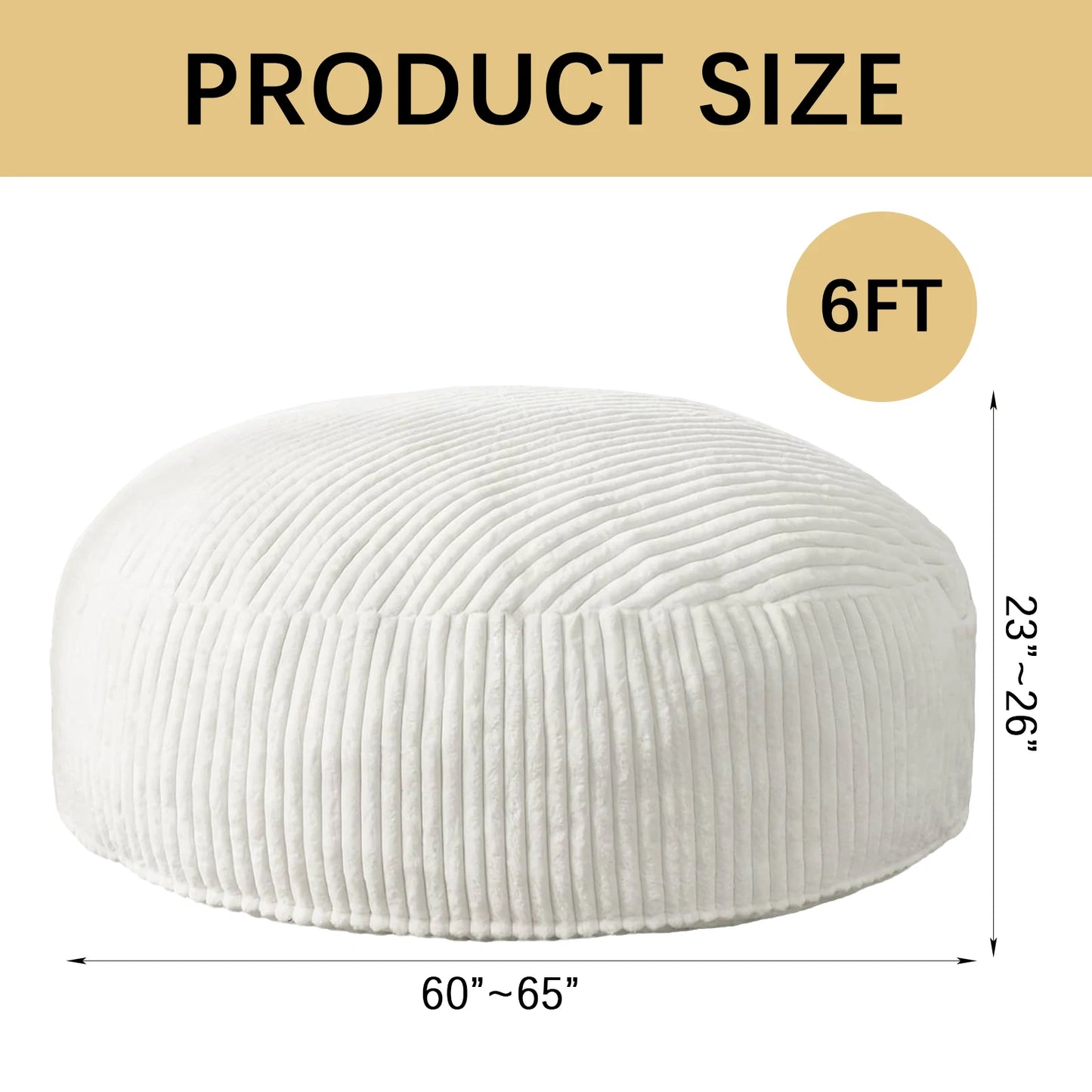 Giant Foam Bean Bag Chair,  Soft Memory Foam  with Removable Cover