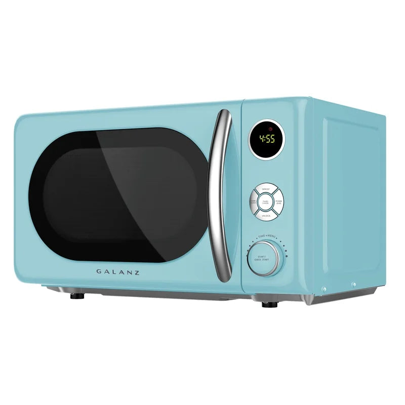Retro Countertop Microwave Oven, Defrost, Turntable, Lock, Digital Display Timer