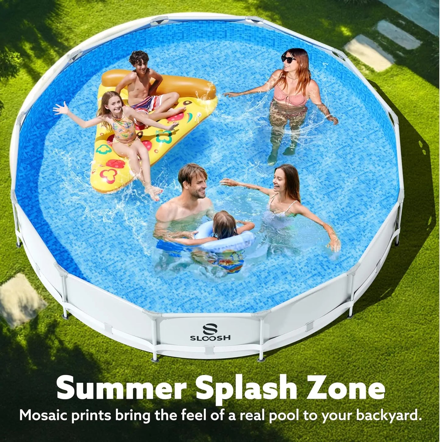 Round Above-Ground Pool for Kids and Adults with Filter Pump