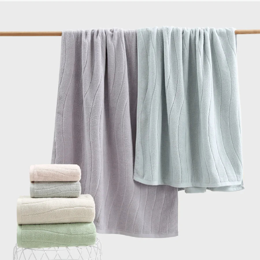 100% Cotton Towels Set, Highly Absorbent, 2 pcs Bath and Hand Towels