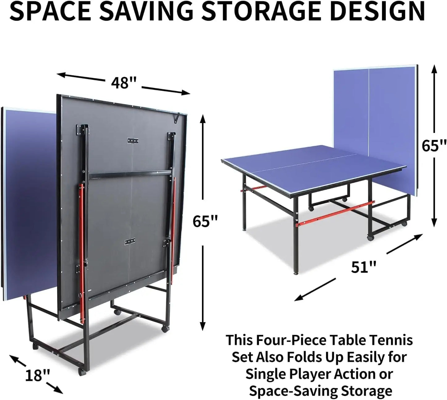 Portable Collapsible Indoor/Outdoor Ping Pong Table