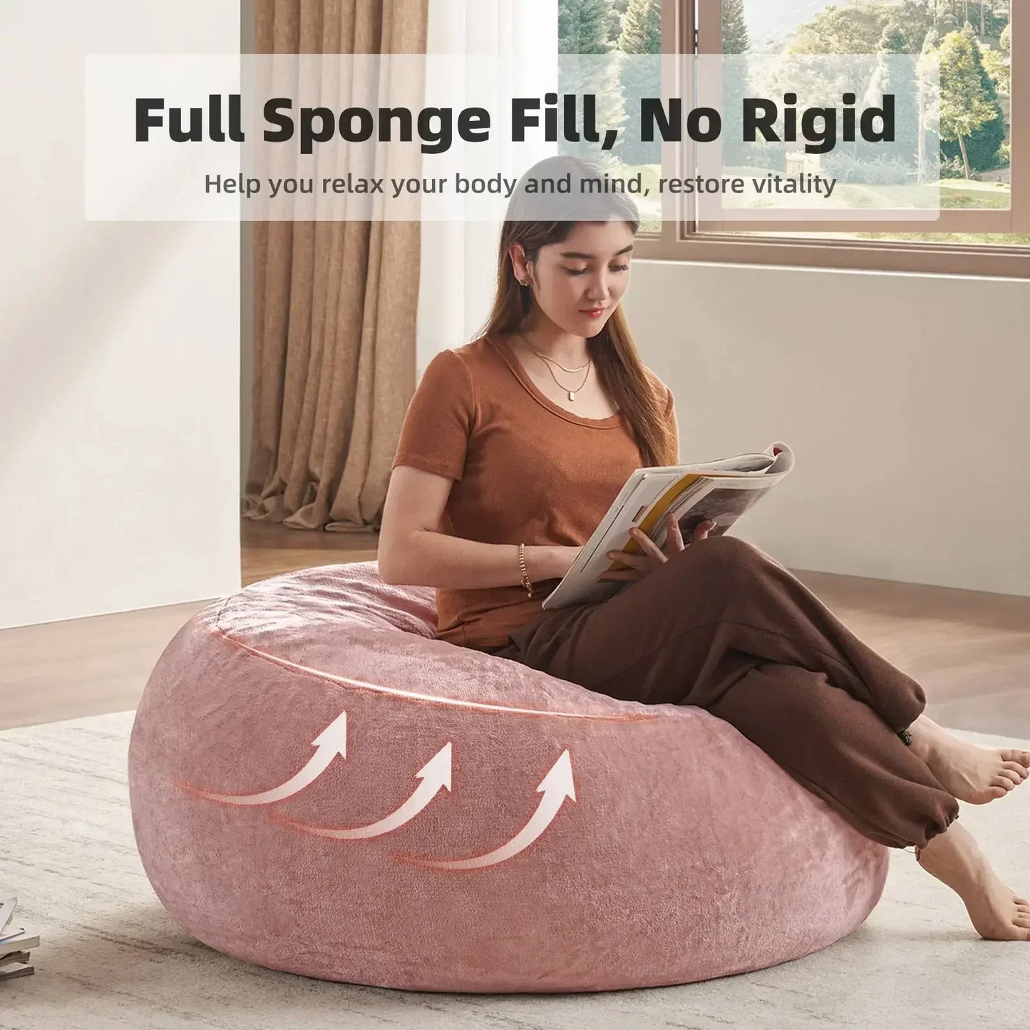luxurious puff chair, spacious and comfortable recliner