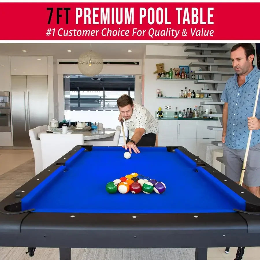 Portable Pool Table Includes Full Set of Balls, 2 Cue Sticks