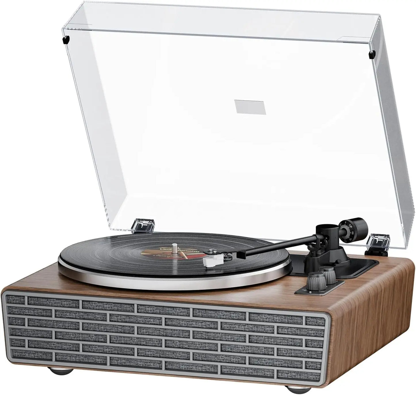 Vinyl Record Player with 4 Speakers and  2-Speed Turntable