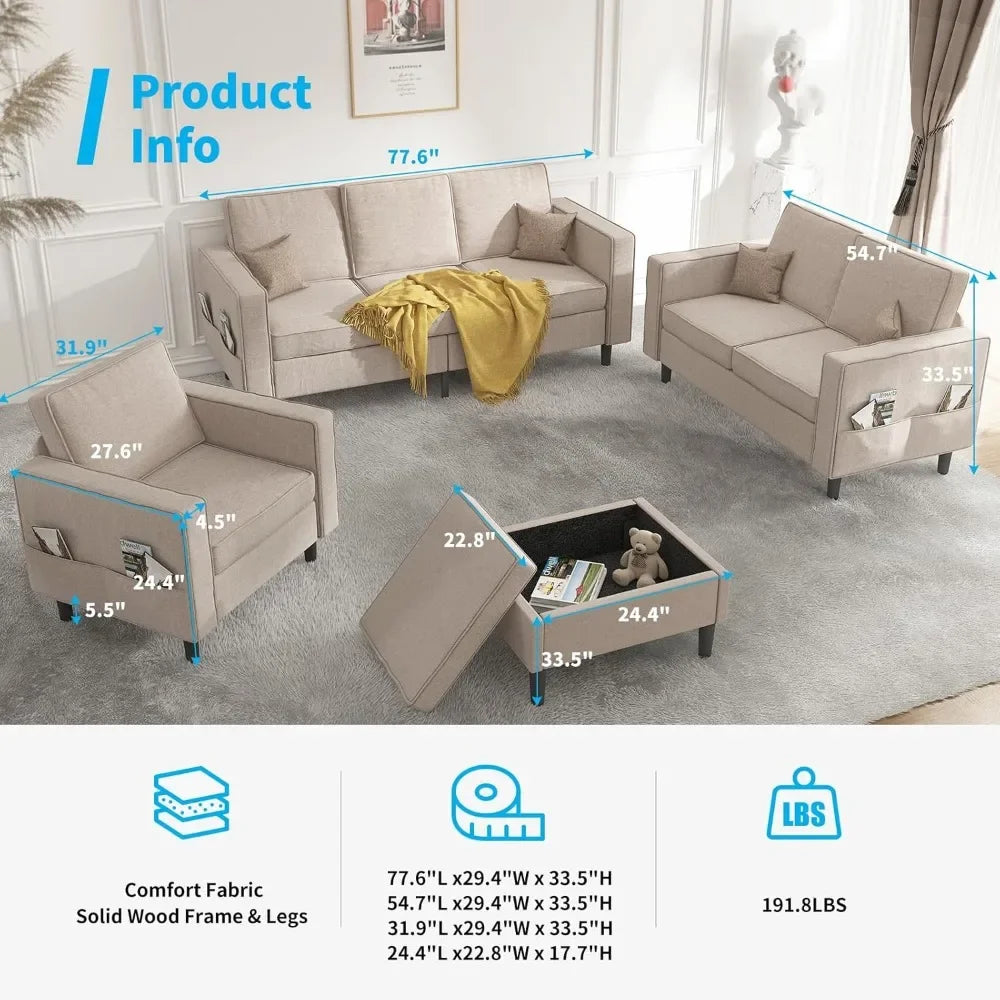 Sectional L Shaped Sofa Couches Living Room Sets