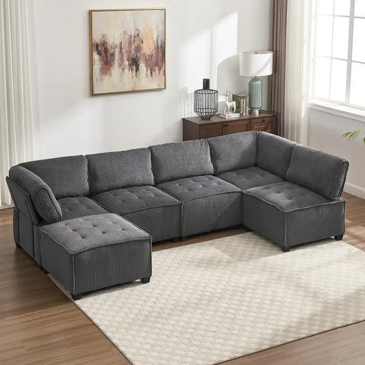 Modular Sectional Sofa U-Shaped Couch with Reversible Chaise