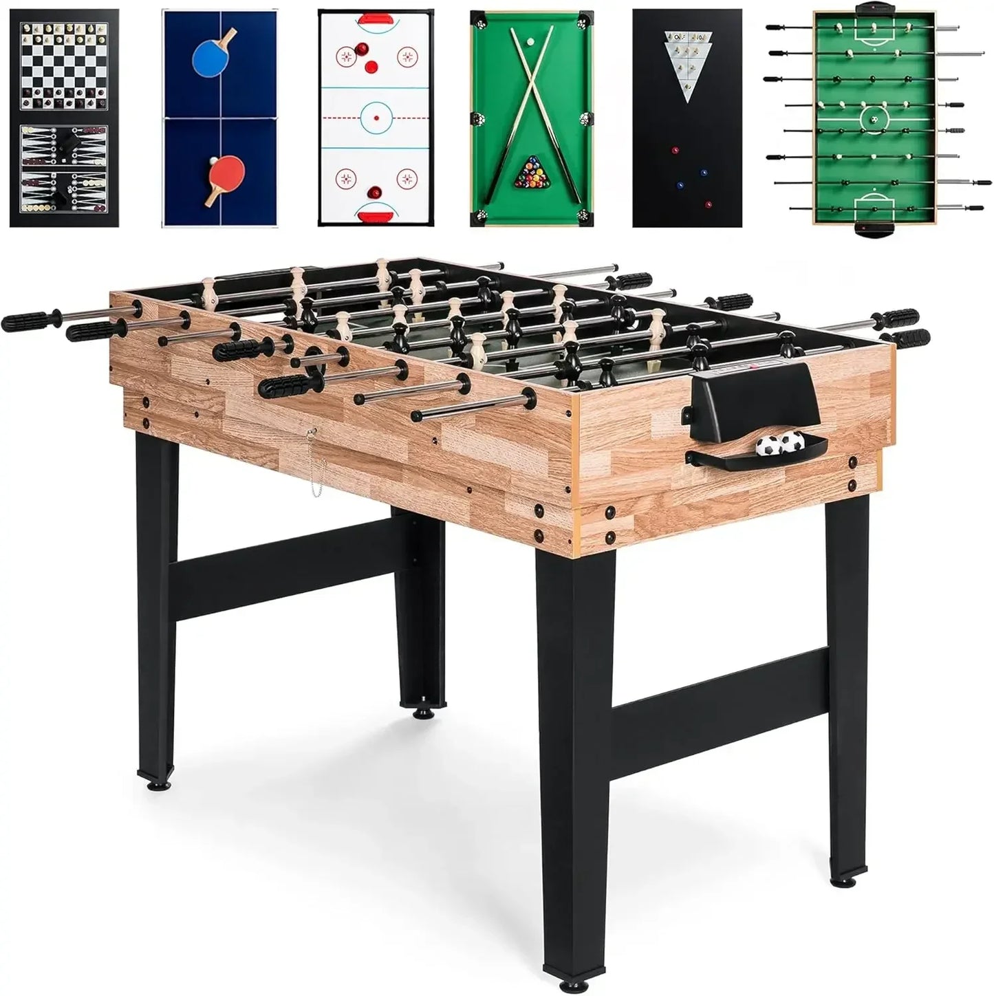 10-in-1 Combo Game Table Set w/Hockey, Foosball, Pool, Shuffleboard
