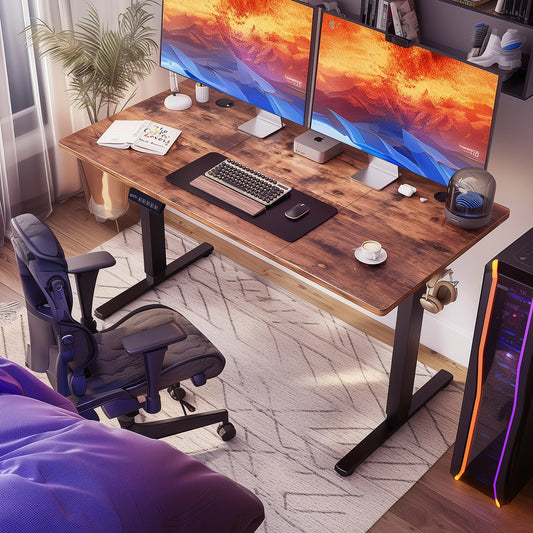 Electric Standing Desk  Height Adjustable Stand Up Sit Stand Computer Workstation