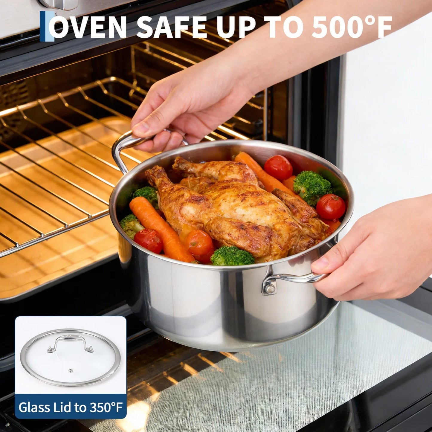 3 Ply Stainless Steel 11-Piece Cookware Set with Lids