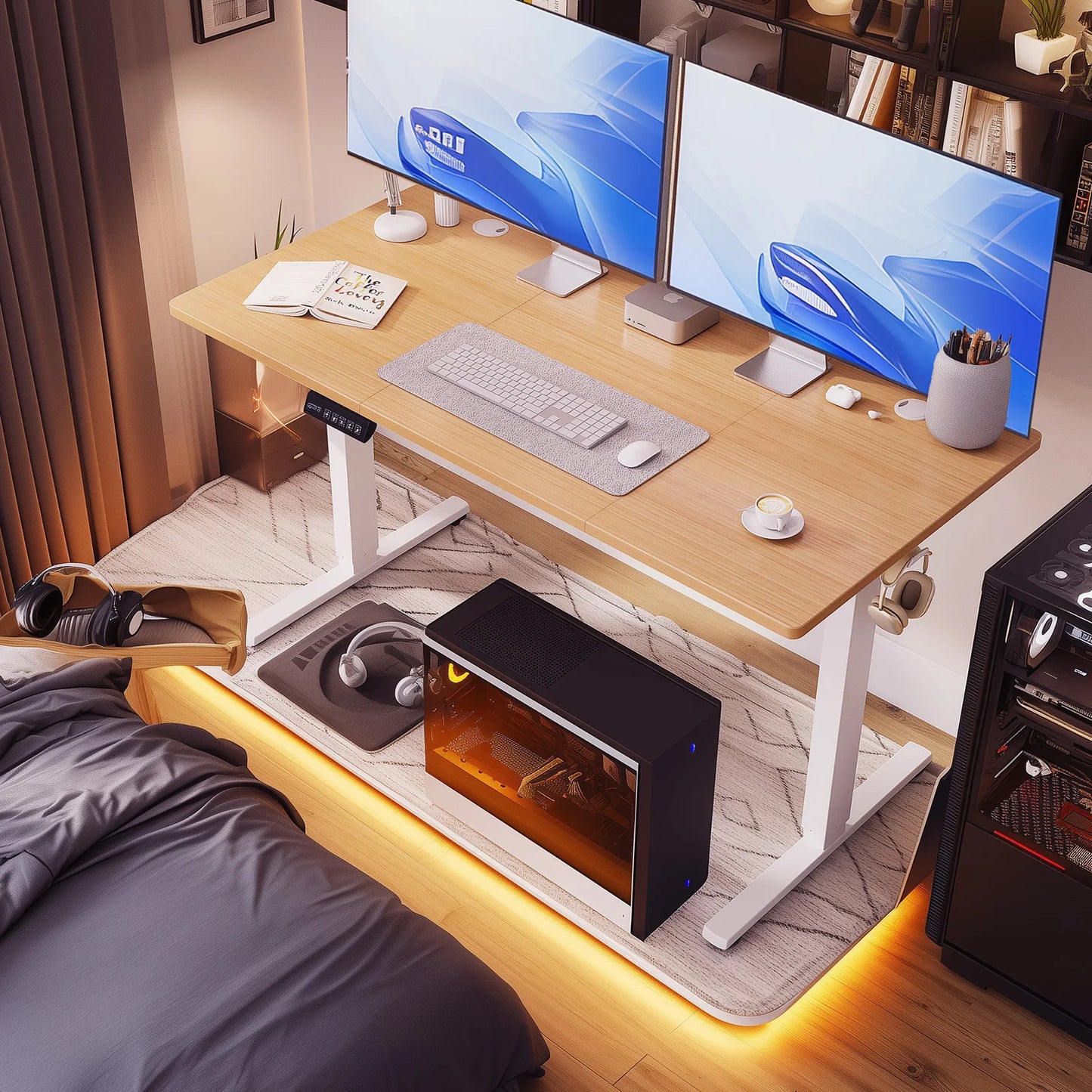 Electric Standing Desk Height Adjustable Stand Up Sit Stand Computer Workstation