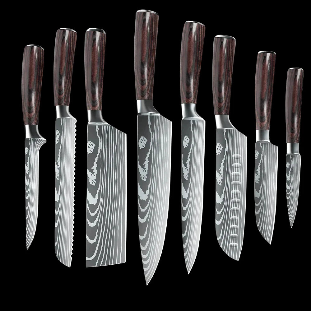 8 PCS Kitchen Knives Set Stainless Steel