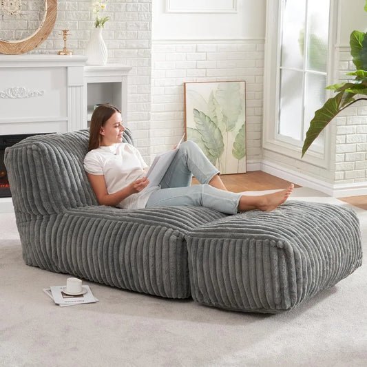 Big Bean Bag Lounger Chair, w/ Memory Foam