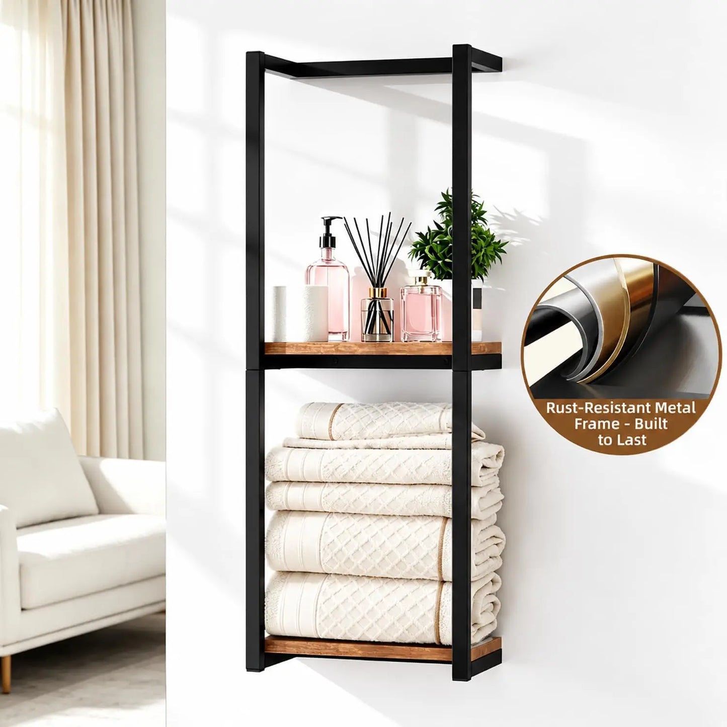 Large Capacity TWO-Layer Towel Racks  Wall Mounted