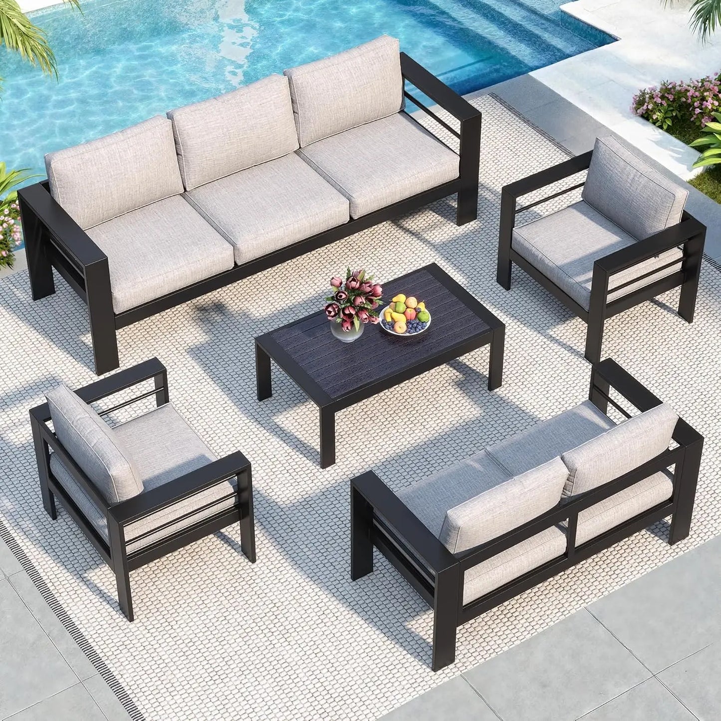Aluminum Patio Furniture Set, Oversized with Deep Seating and Customized