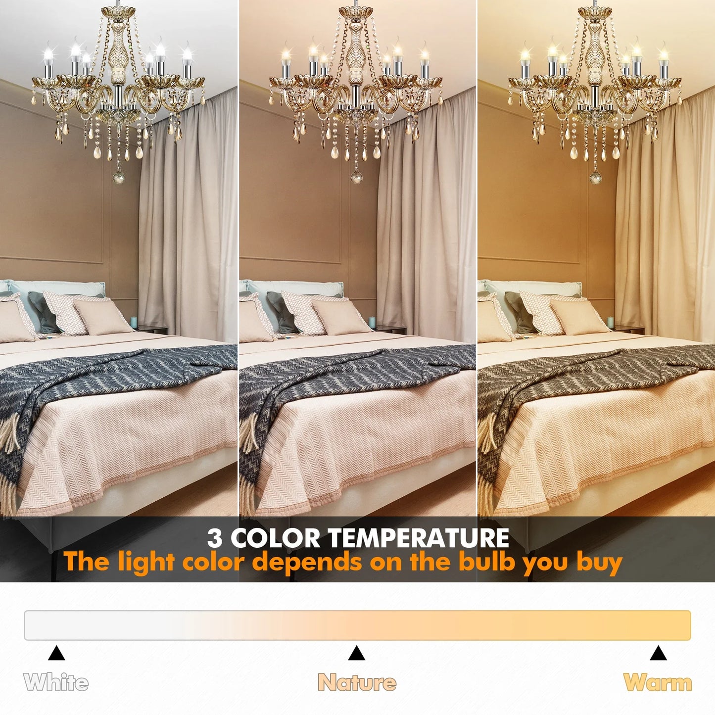 Crystal Chandelier Pendant Light Luxury Lamp LED Ceiling Light Vintage
