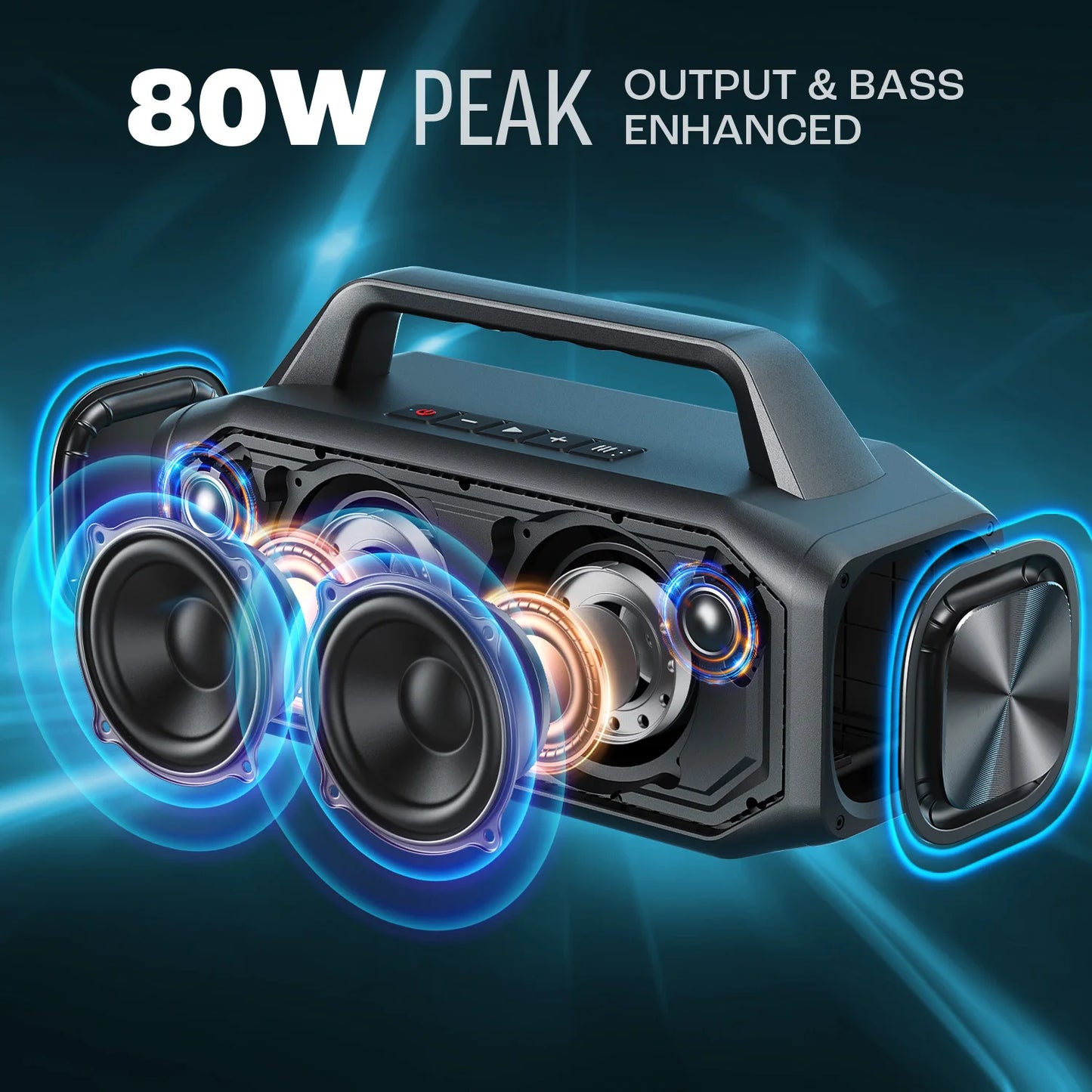 Bluetooth Wireless, Portable Outdoor Speakers Loud with Bass Boost