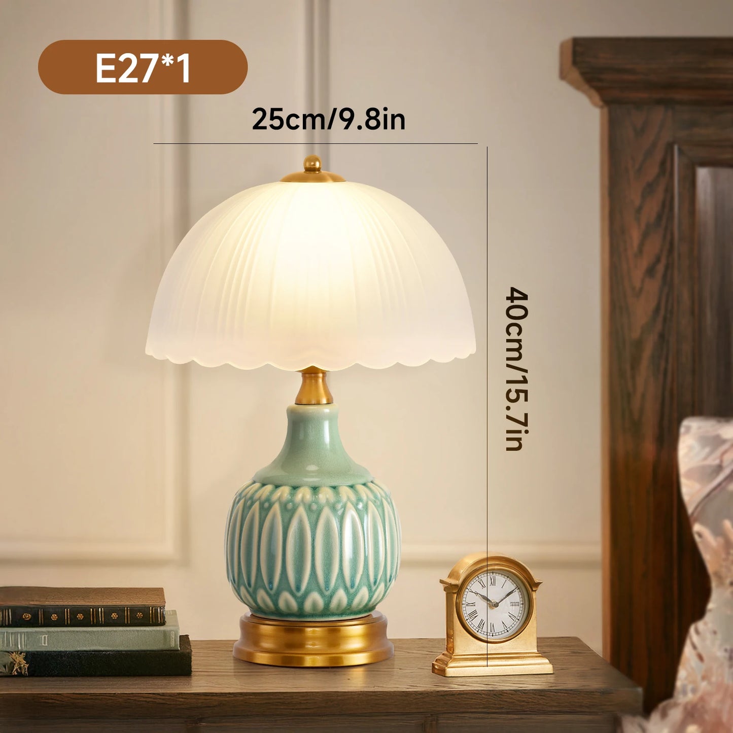 Bedroom Table Lamp, Vintage, Ceramic, Retro Lamp