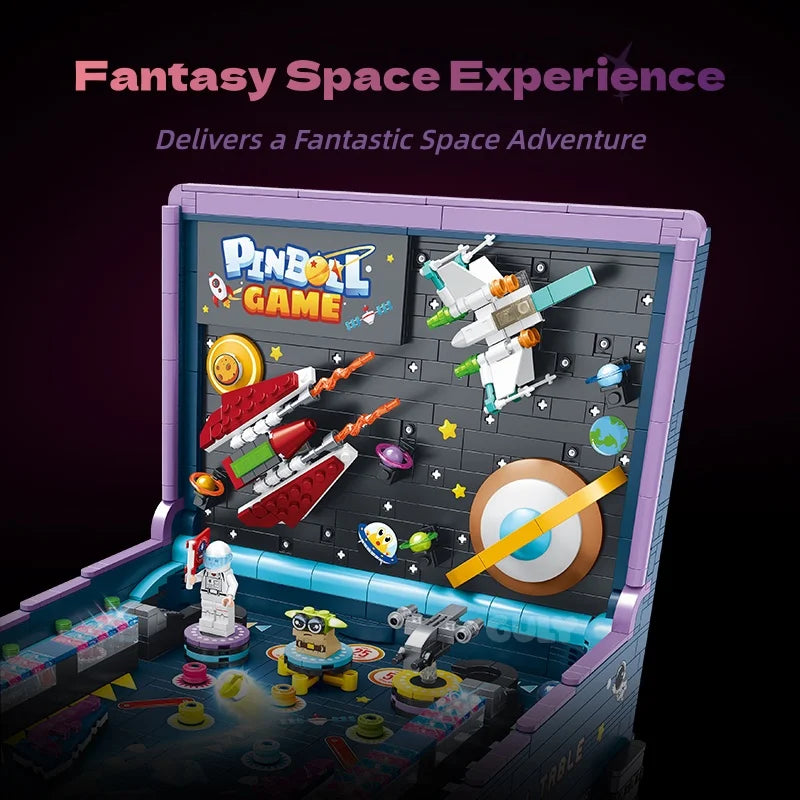 Arcade Pinball Machine Building Block Set with LED Light Music
