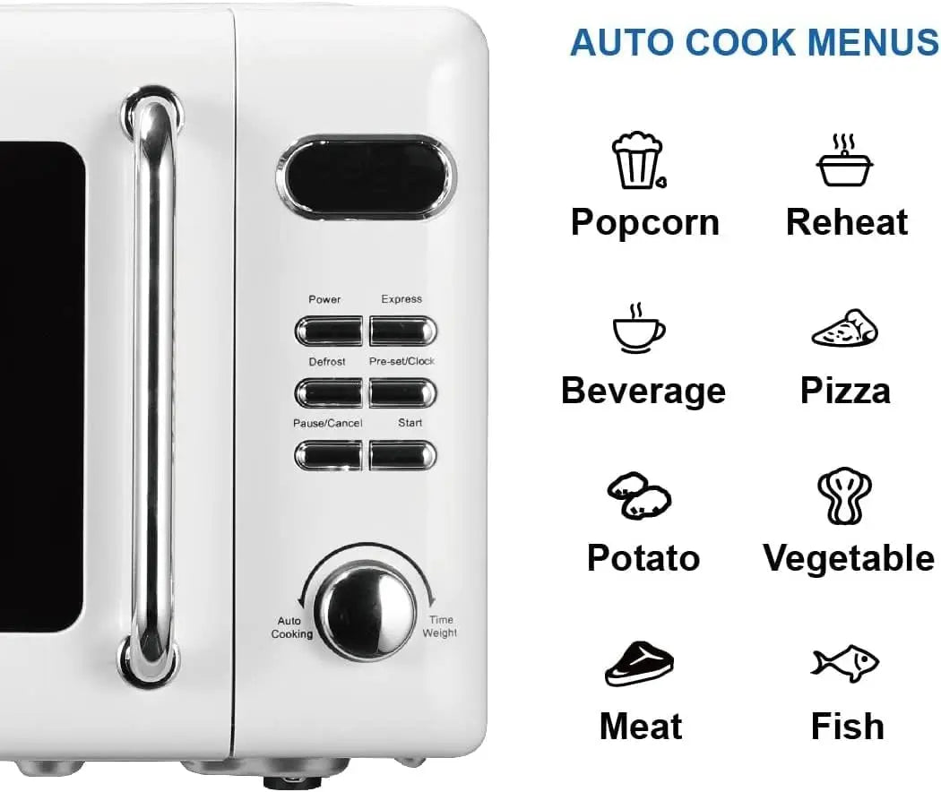 Compact Countertop Microwave Oven with Button Control, LED Display