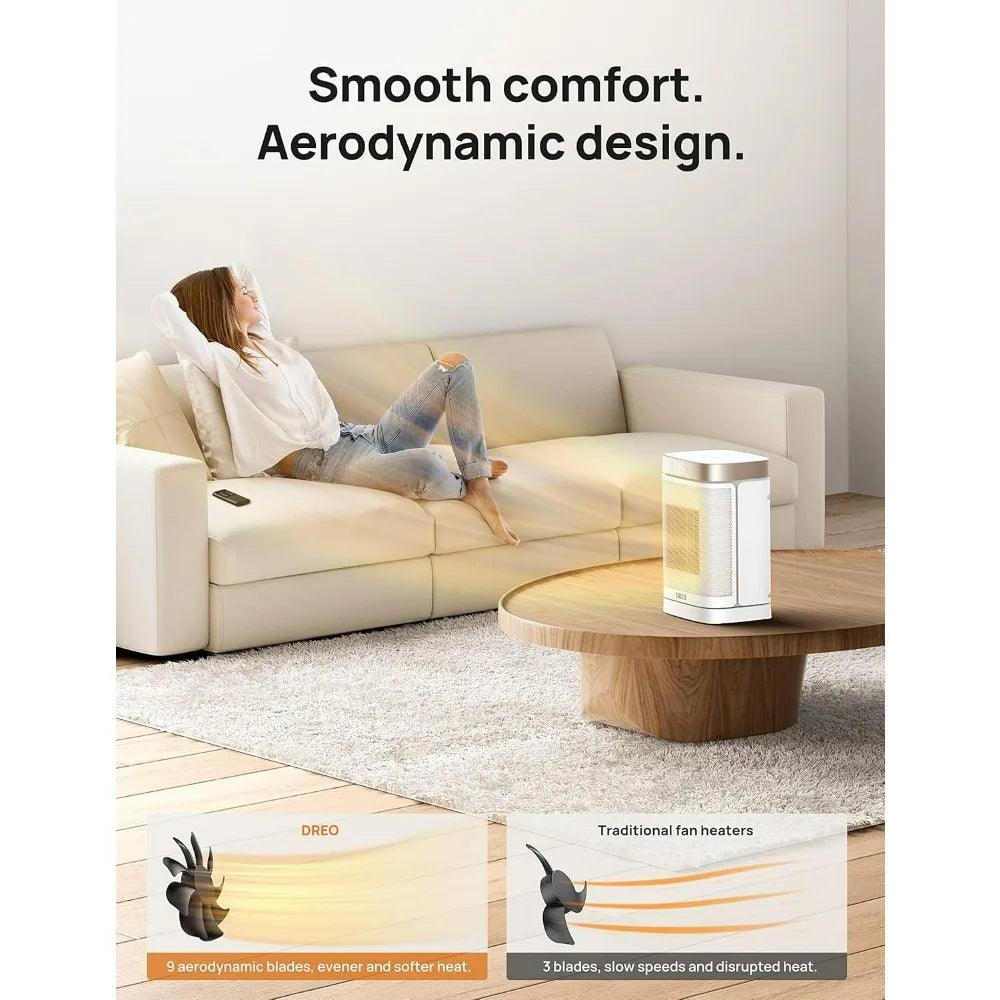 Space Heater with Remote, 70°Oscillating Electric Heaters with Digital Thermostat