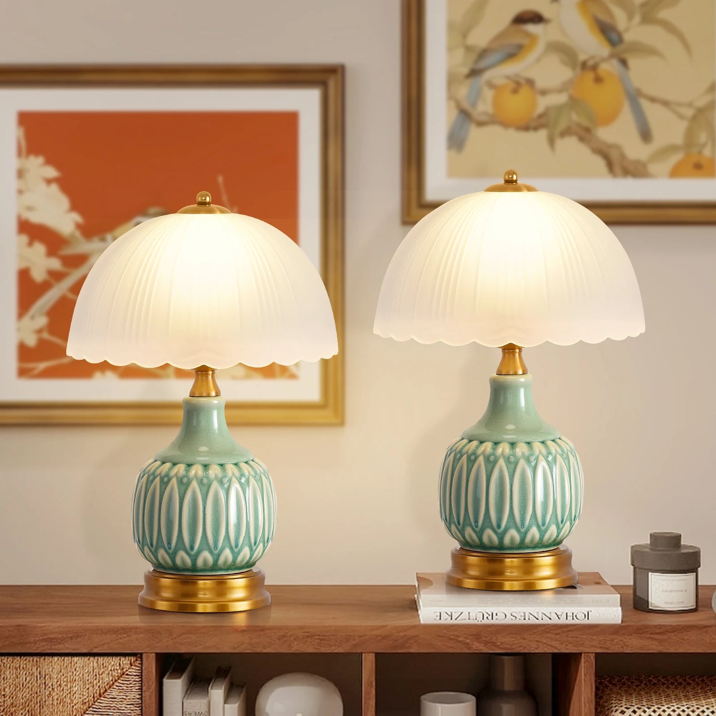 Bedroom Table Lamp, Vintage, Ceramic, Retro Lamp