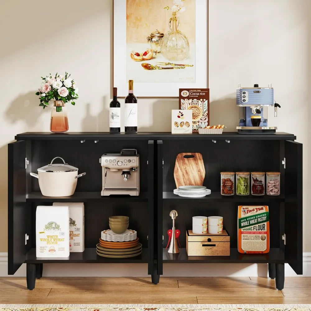 Buffet Cabinet Sideboard with Storage and Buffet Table with Doors