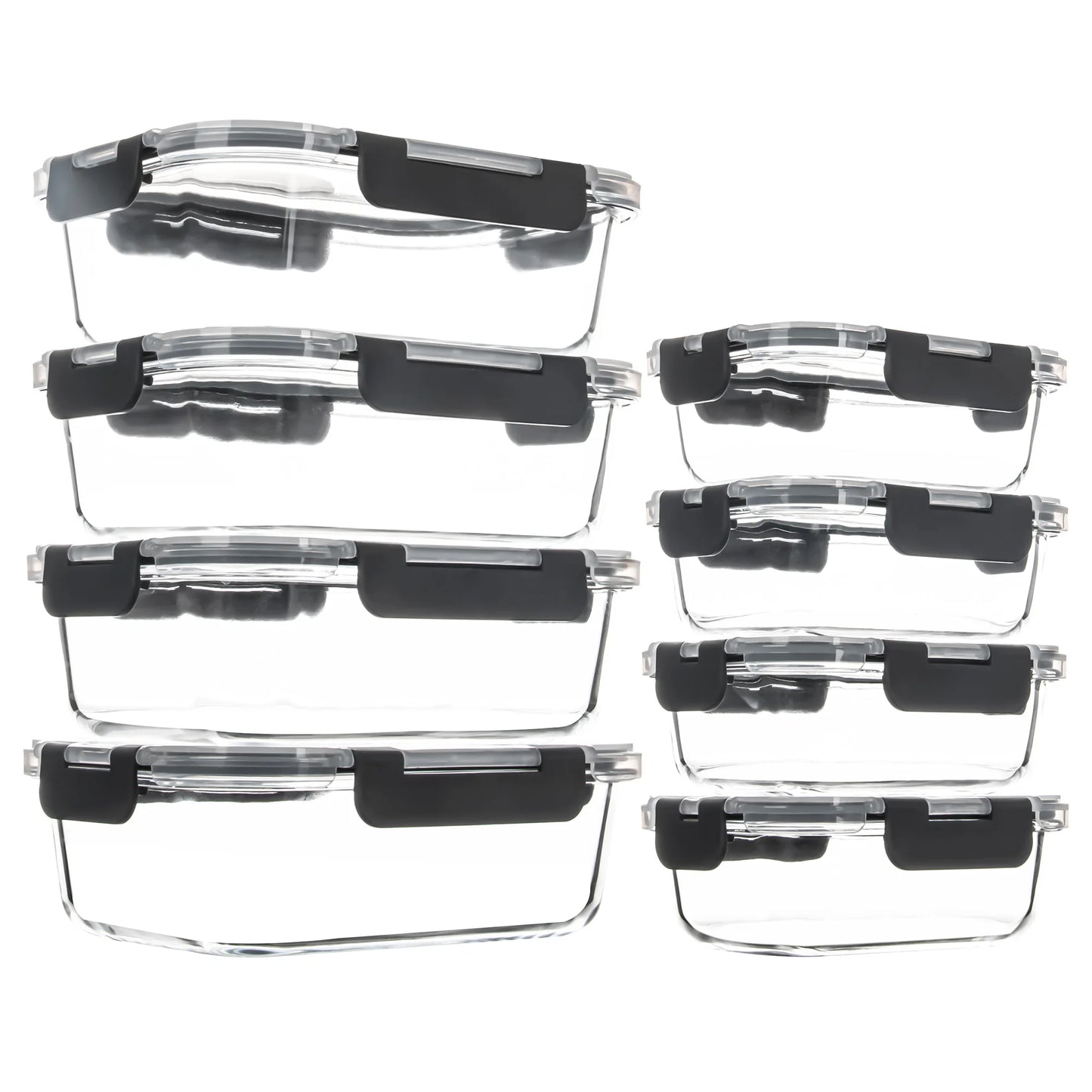 8-Piece Glass Food Storage Containers Set, Microwave & Oven Safe