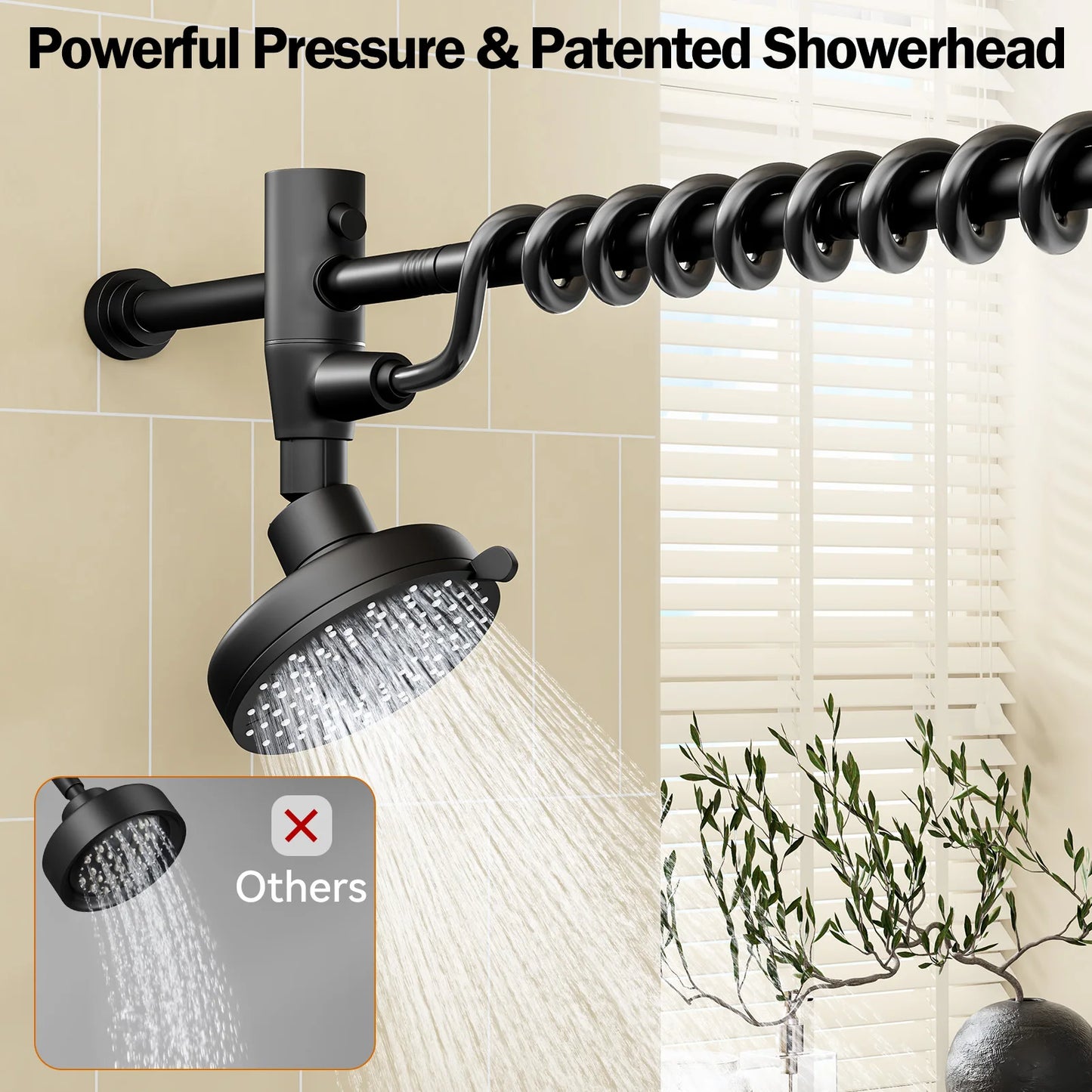 Tandem Shower Head For Couples with Original Adjustable Slider