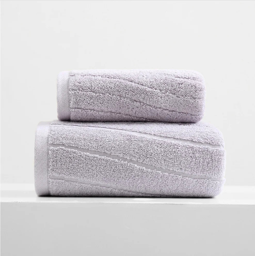 100% Cotton Towels Set, Highly Absorbent, 2 pcs Bath and Hand Towels