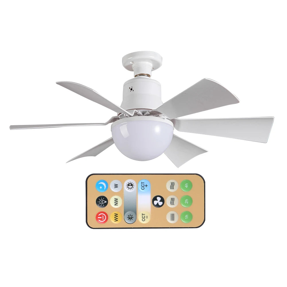 Ceiling Fan with Remote 3 Gear Wind Speed Dimmable Light Bulb