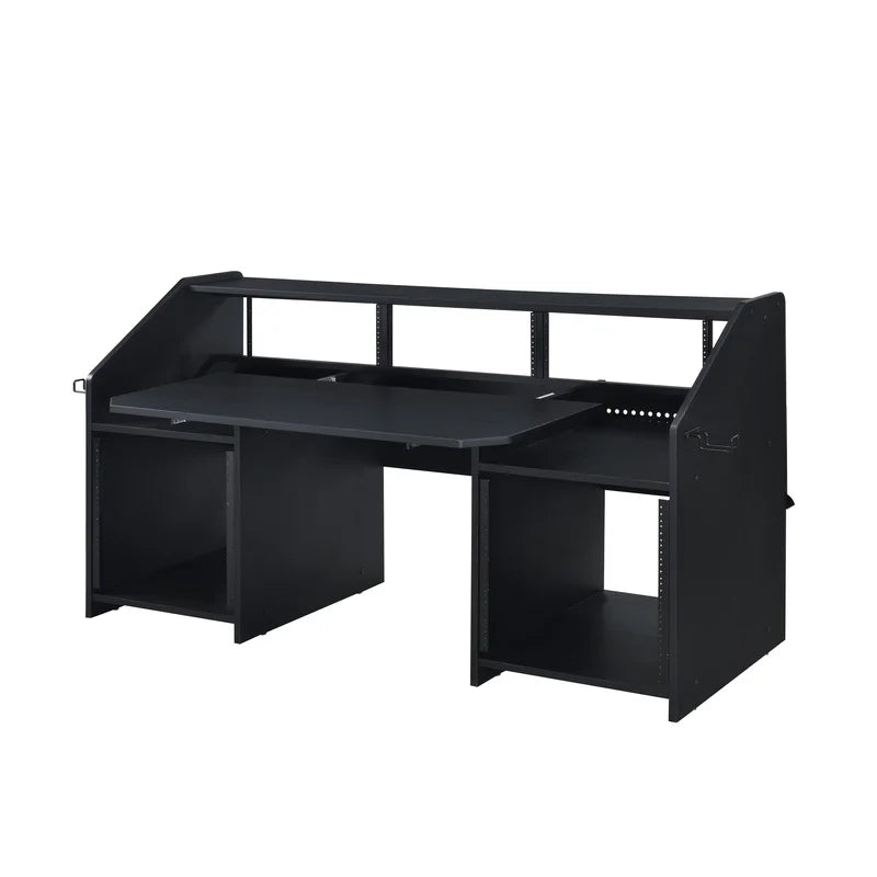 Annette Black Music Desk with Slim Design for Home Studio