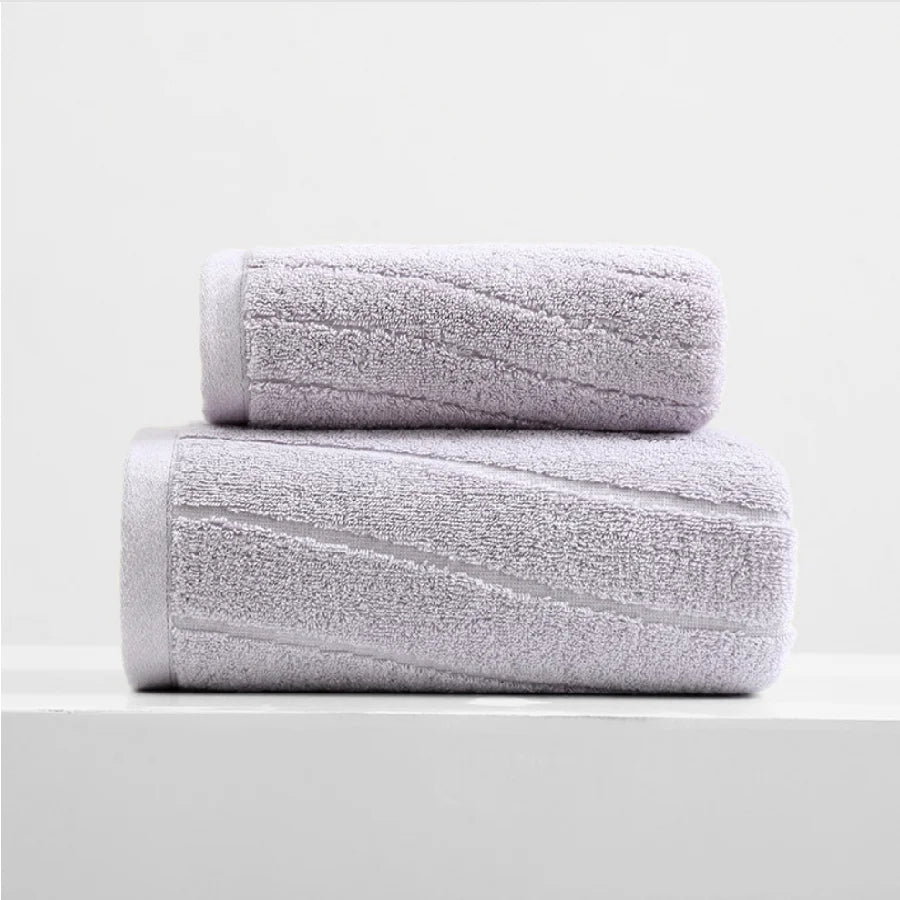 100% Cotton Towels Set, Highly Absorbent, 2 pcs Bath and Hand Towels