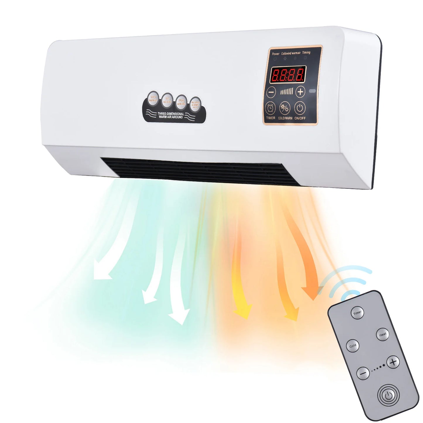 2-in-1 Heater and Fan Combo Electric  with Remote Control