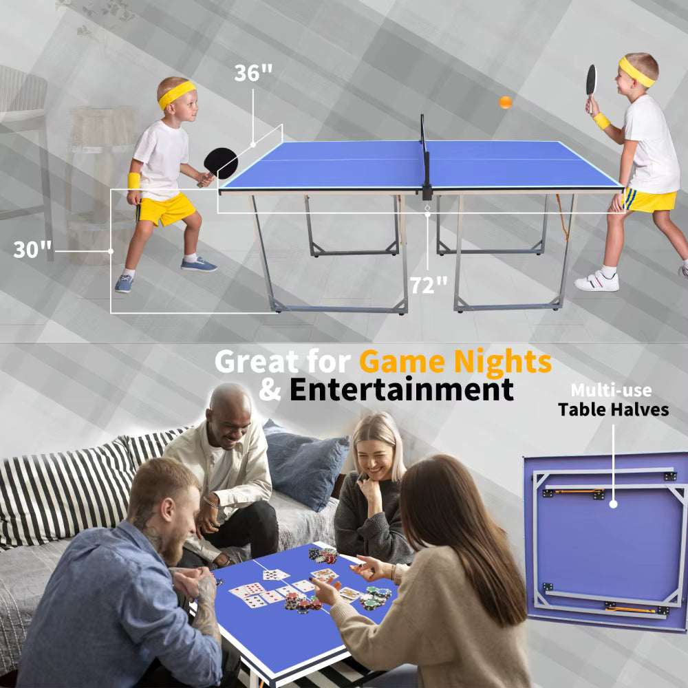 Foldable & Portable Ping Pong Table Set with Net
