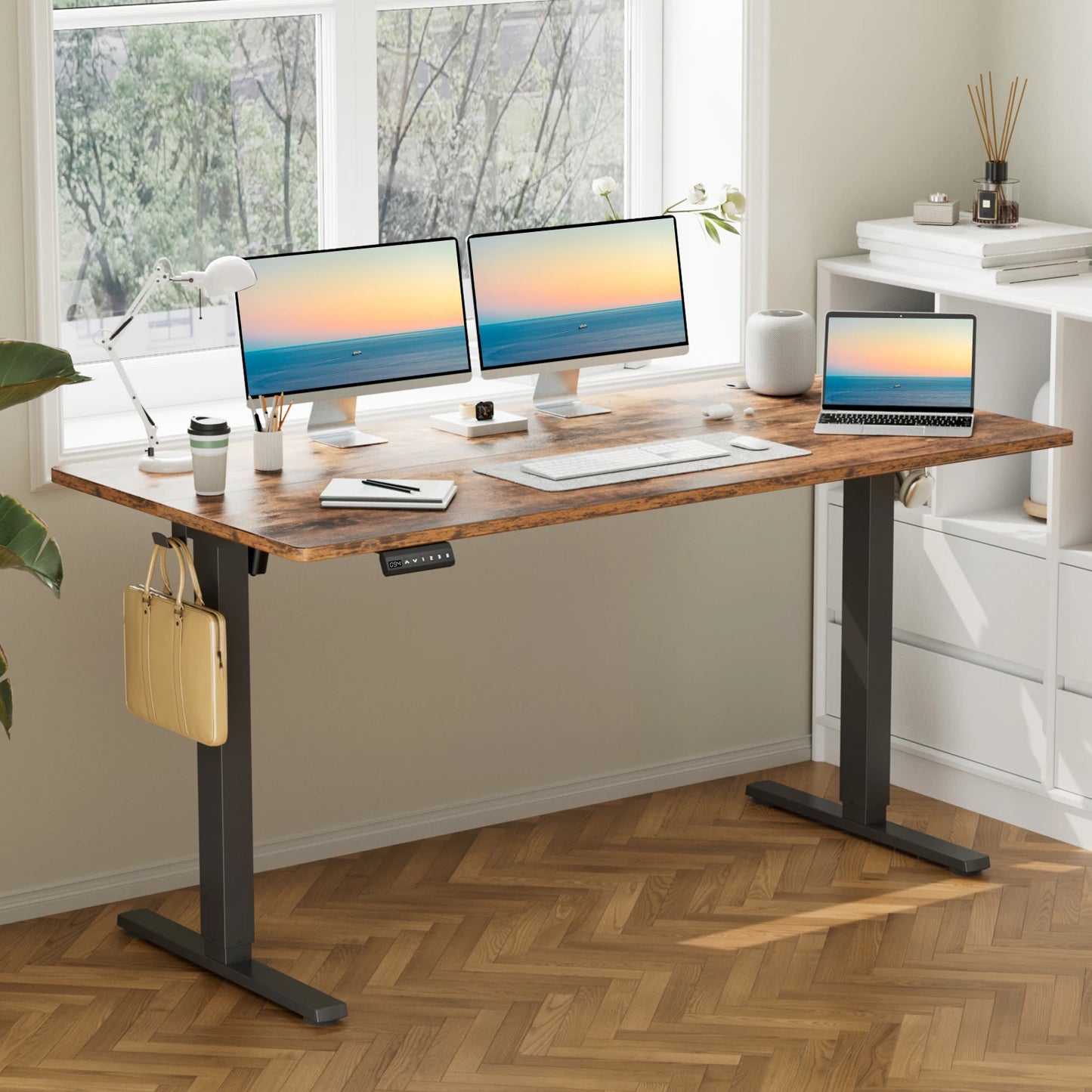 Electric Standing Desk  Height Adjustable Stand Up Sit Stand Computer Workstation