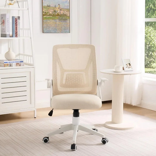 Mid-back Swivel Ergonomic Office Chair With Adjustable Arms Mesh Lumbar Support