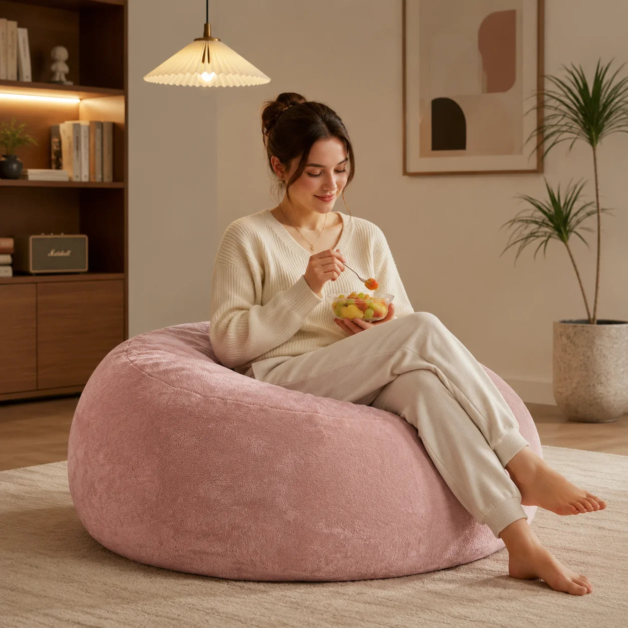luxurious puff chair, spacious and comfortable recliner