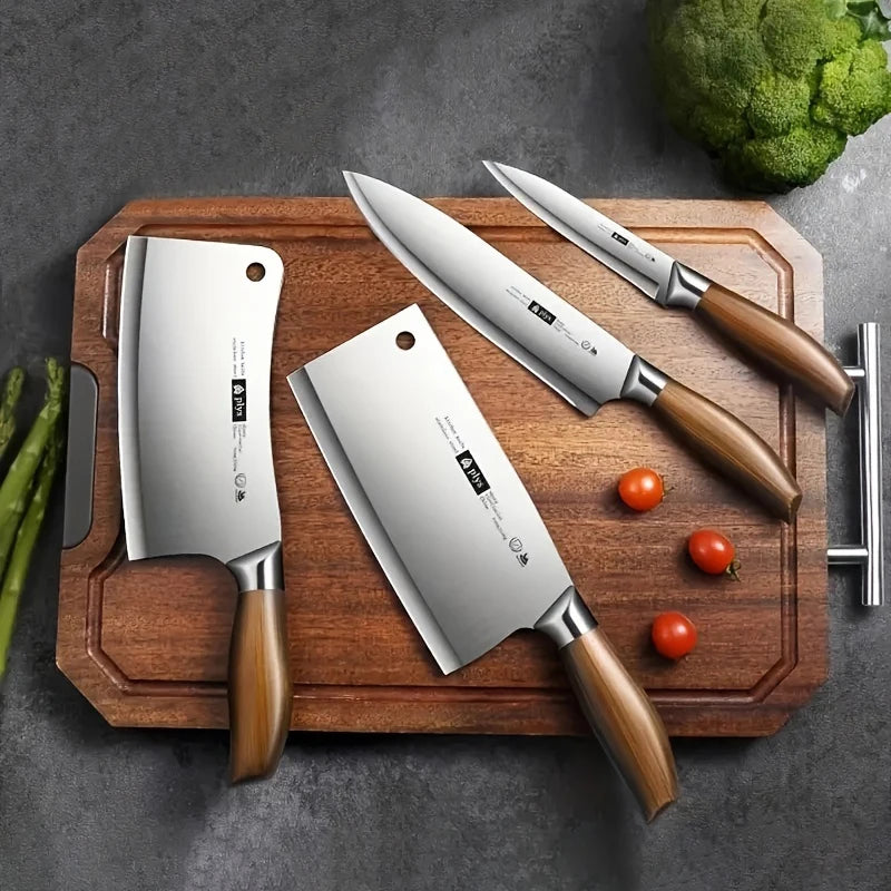 Professional Kitchen Knife 4-piece set, cleaver, slicer, Chef Knife, and paring knife