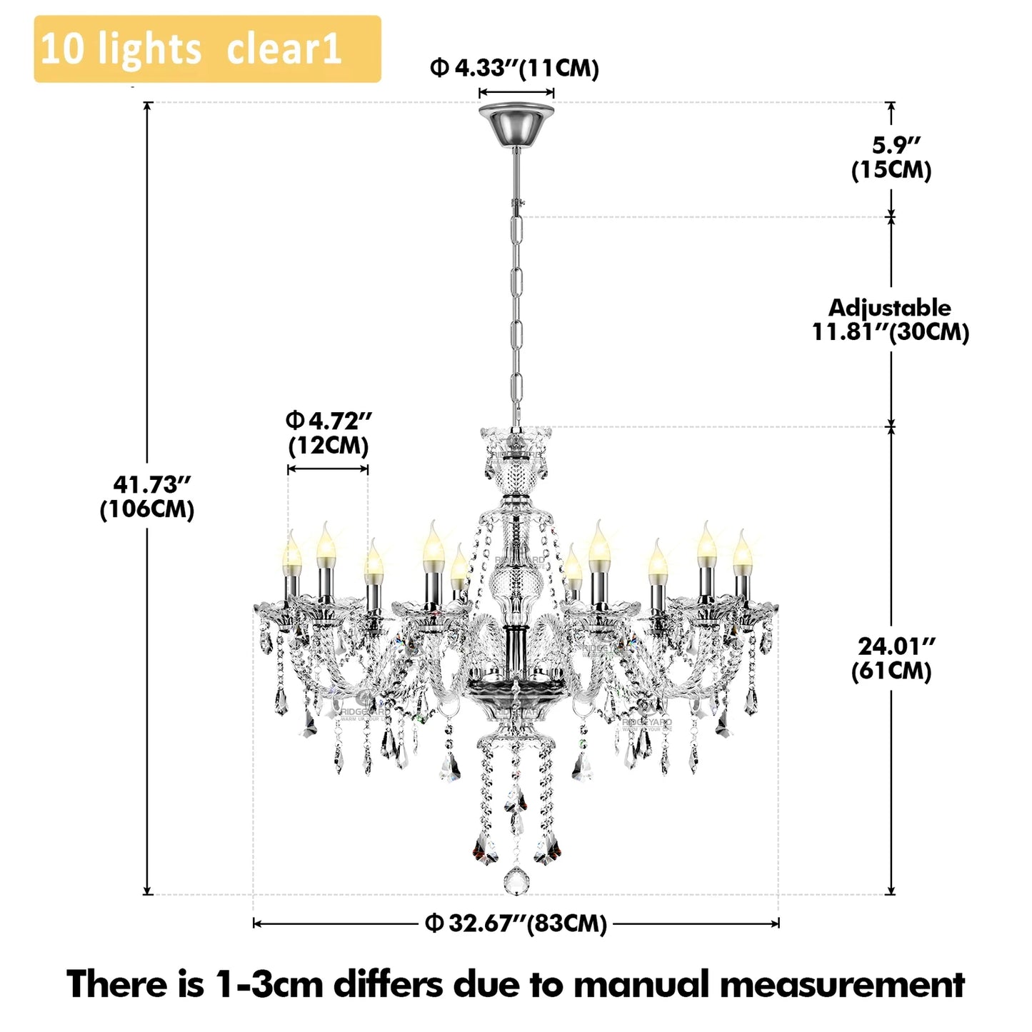 Classic 6 Lights Tassels Chandelier Crystal Modern Ceiling Light