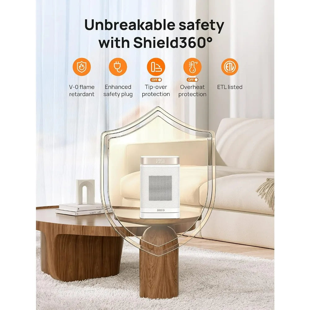 Space Heater with Remote, 70°Oscillating Electric Heaters with Digital Thermostat