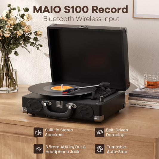 Vintage Gramophone Device, Vinyl Record, Turntable ,