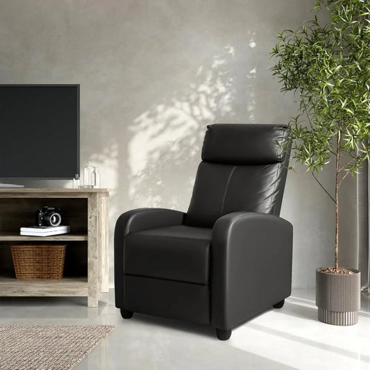 Modern Recliner Chair Padded Seat PU Leather for Living Room