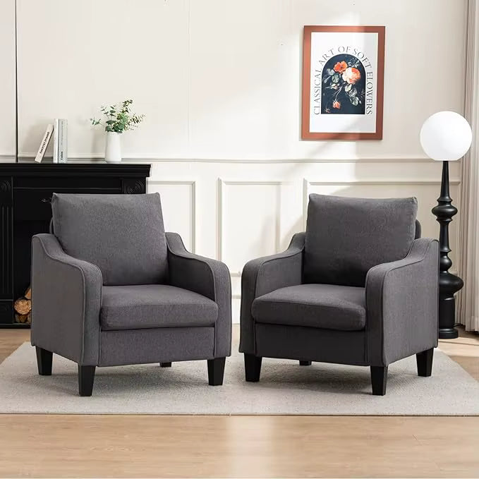 Beige Accent Chair Comfy, Plush  Reading Nook & Corner Chairs