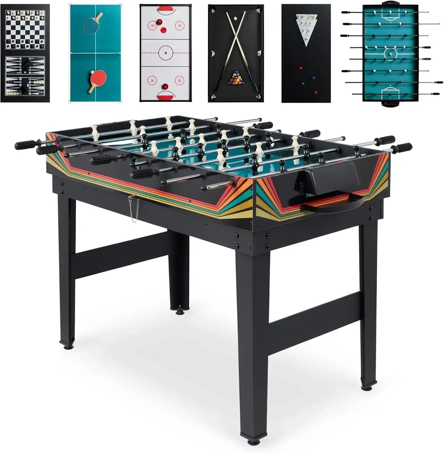 10-in-1 Combo Game Table Set w/Hockey, Foosball, Pool, Shuffleboard